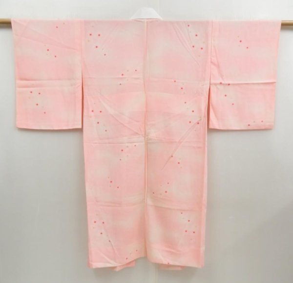 Photo1: 4513T03z430  Japanese Kimono Silk JUBAN Flower Pink (1)