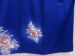 Photo7: 4513T06z850  Japanese Kimono Silk TSUKESAGE Flowers Oriental blue (7)