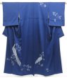 Photo1: 4513T07z940  Japanese Kimono Silk TSUKESAGE Peacock Navy (1)