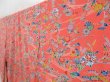 Photo2: 4513T09z950  Japanese Kimono Silk KOMON Flowers Coral pink (2)