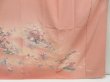 Photo7: 4517T06z970  Japanese Kimono Silk TSUKESAGE Flowers Dark salmon (7)