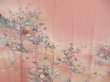 Photo8: 4517T06z970  Japanese Kimono Silk TSUKESAGE Flowers Dark salmon (8)