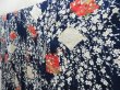 Photo2: 4517T08z780  Japanese Kimono Silk KOMON Plum blossom Dark navy (2)