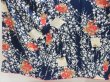 Photo4: 4517T08z780  Japanese Kimono Silk KOMON Plum blossom Dark navy (4)