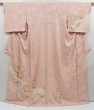 Photo1: 4517T10z990  Japanese Kimono Silk TSUKESAGE Flower Pink (1)