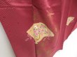 Photo3: 4517T12z950  Japanese Kimono Silk TSUKESAGE Folding fan Wine red (3)