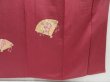 Photo7: 4517T12z950  Japanese Kimono Silk TSUKESAGE Folding fan Wine red (7)