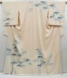 Photo1: 4518T10z770 Vintage Japanese Kimono Silk TSUKESAGE Bamboo grass Off-white (1)