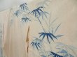 Photo2: 4518T10z770 Vintage Japanese Kimono Silk TSUKESAGE Bamboo grass Off-white (2)