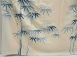 Photo6: 4518T10z770 Vintage Japanese Kimono Silk TSUKESAGE Bamboo grass Off-white (6)