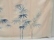 Photo7: 4518T10z770 Vintage Japanese Kimono Silk TSUKESAGE Bamboo grass Off-white (7)