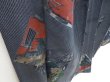 Photo3: 4518T11z1030 Vintage Japanese Kimono Silk KOMON Ukiyoe Dark navy (3)