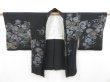 Photo5: 4518T12z660 Vintage Japanese Kimono Silk HAORI Chrysanthemum Black (5)