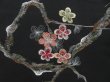 Photo4: 4518T13z610 Vintage Japanese Kimono Silk HAORI Plum branch Black (4)