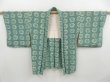 Photo6: 4520T10z610 Vintage Japanese Kimono Silk HAORI Flower Mint green (6)