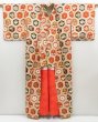 Photo8: 4524T01z1030 Vintage Japanese Kimono Silk KOMON Kikko Off-white (8)