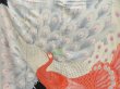 Photo8: 4524T12z1230 Vintage Japanese Kimono Silk FURISODE Peacock Off-white (8)