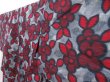 Photo2: 4525T08z700 Vintage Japanese Kimono Cotton KOMON Flower Dark red (2)