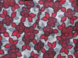 Photo5: 4525T08z700 Vintage Japanese Kimono Cotton KOMON Flower Dark red (5)