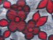 Photo6: 4525T08z700 Vintage Japanese Kimono Cotton KOMON Flower Dark red (6)