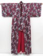 Photo8: 4525T08z700 Vintage Japanese Kimono Cotton KOMON Flower Dark red (8)