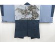 Photo1: 4525T13z500 Vintage Japanese Kimono Silk Men's OSHIMA HAORI Scenery (1)