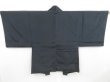 Photo5: 4525T14z590 Vintage Japanese Kimono Silk Men's HAORI  Dark gray (5)