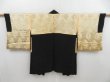 Photo6: 4526T01z630 Vintage Japanese Kimono Silk HAORI Wave Black (6)