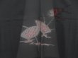 Photo3: 4526T05z310 Vintage Japanese Kimono Silk See through HAORI Jigami Black (3)