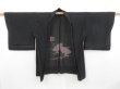 Photo5: 4526T05z310 Vintage Japanese Kimono Silk See through HAORI Jigami Black (5)