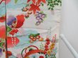 Photo6: 4526T06z610 Vintage Japanese Kimono Synthetic Girl's  Royal cart Off-white (6)