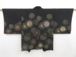 Photo1: 4526T08z620 Vintage Japanese Kimono Silk HAORI Chrysanthemum Black (1)