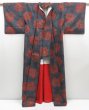 Photo8: 4526T11z800 Vintage Japanese Kimono Silk OSHIMA TSUMUGI Flower (8)