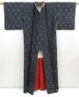 Photo8: 4526T13z890 Vintage Japanese Kimono Silk TSUMUGI  Black (8)