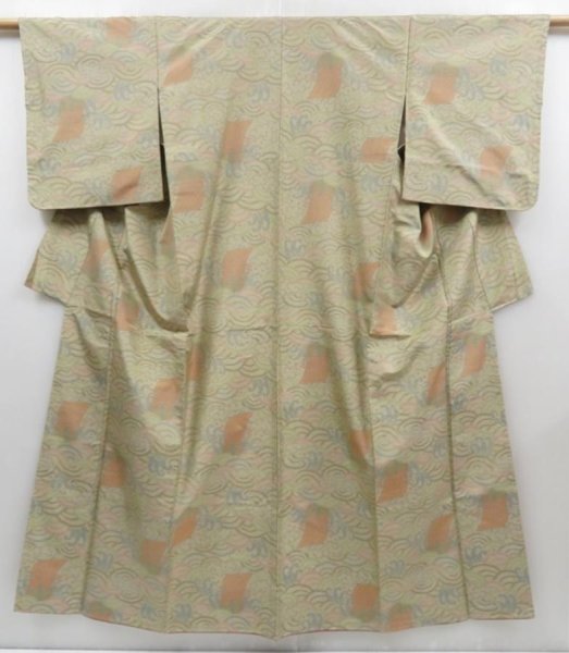 Photo1: 4526T14z700  Vintage Japanese Kimono Silk OSHIMA TSUMUGI Ship (1)