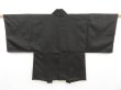 Photo3: 4530T01z460 Vintage Japanese Kimono Silk Men's HAORI  Black (3)