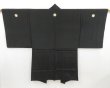 Photo3: 4530T03z370 Vintage Japanese Kimono Silk Men's HAORI Jigami Black (3)