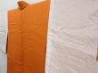 Photo7: 4530T06z550 Vintage Japanese Kimono Silk HAORI Camellia Dark orange (7)