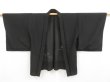 Photo5: 4530T07z300 Vintage Japanese Kimono Silk See through HAORI  Black (5)