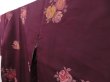 Photo2: 4530T12z740 Vintage Japanese Kimono Silk OMESHI Rose Dark grape (2)