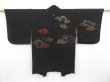 Photo1: 4601T01z460 Vintage Japanese Kimono Silk HAORI Cloud Black (1)