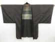 Photo3: 4601T02z500 Vintage Japanese Kimono Silk Men's HAORI Dragon Dark brown (3)