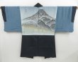 Photo1: 4601T06z500 Vintage Japanese Kimono Silk Men's OSHIMA HAORI Mountain (1)