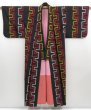 Photo8: 4601T13z640 Vintage Japanese Kimono Silk MEISEN KOMON Black (8)