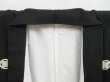 Photo6: 4601T14z900 Vintage Japanese Kimono Silk Men's  Plain Black (6)