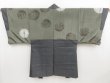 Photo1: 4602T06z470 Vintage Japanese Kimono Silk Men's HAORI  Dark gray (1)