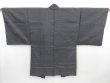 Photo4: 4602T06z470 Vintage Japanese Kimono Silk Men's HAORI  Dark gray (4)