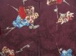 Photo3: 4602T07z420 Antique Japanese Kimono Silk HAORI  Dark grape (3)