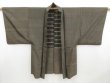 Photo1: 4602T10z420 Vintage Japanese Kimono Silk Men's OSHIMA HAORI  Brown-Gray (1)