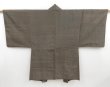 Photo3: 4602T10z420 Vintage Japanese Kimono Silk Men's OSHIMA HAORI  Brown-Gray (3)